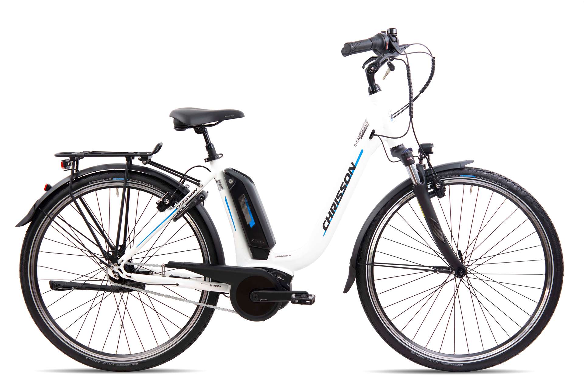 Електрически дамски градски велосипед Chrisson E-Cassiopea 28'' BOSCH 400Wh бял