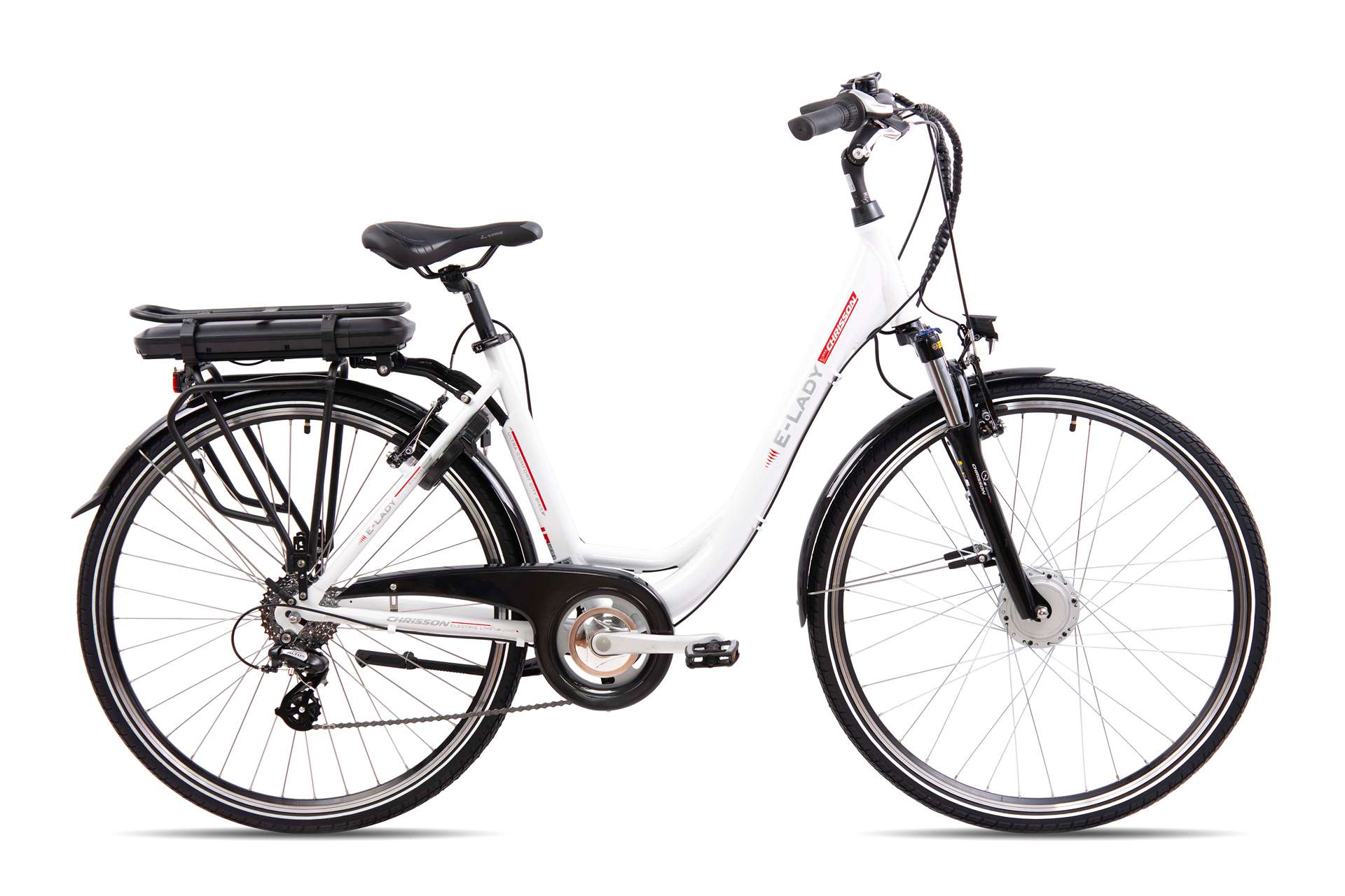 Електрически дамски градски велосипед Chrisson E-Lady 28'' 468Wh бял