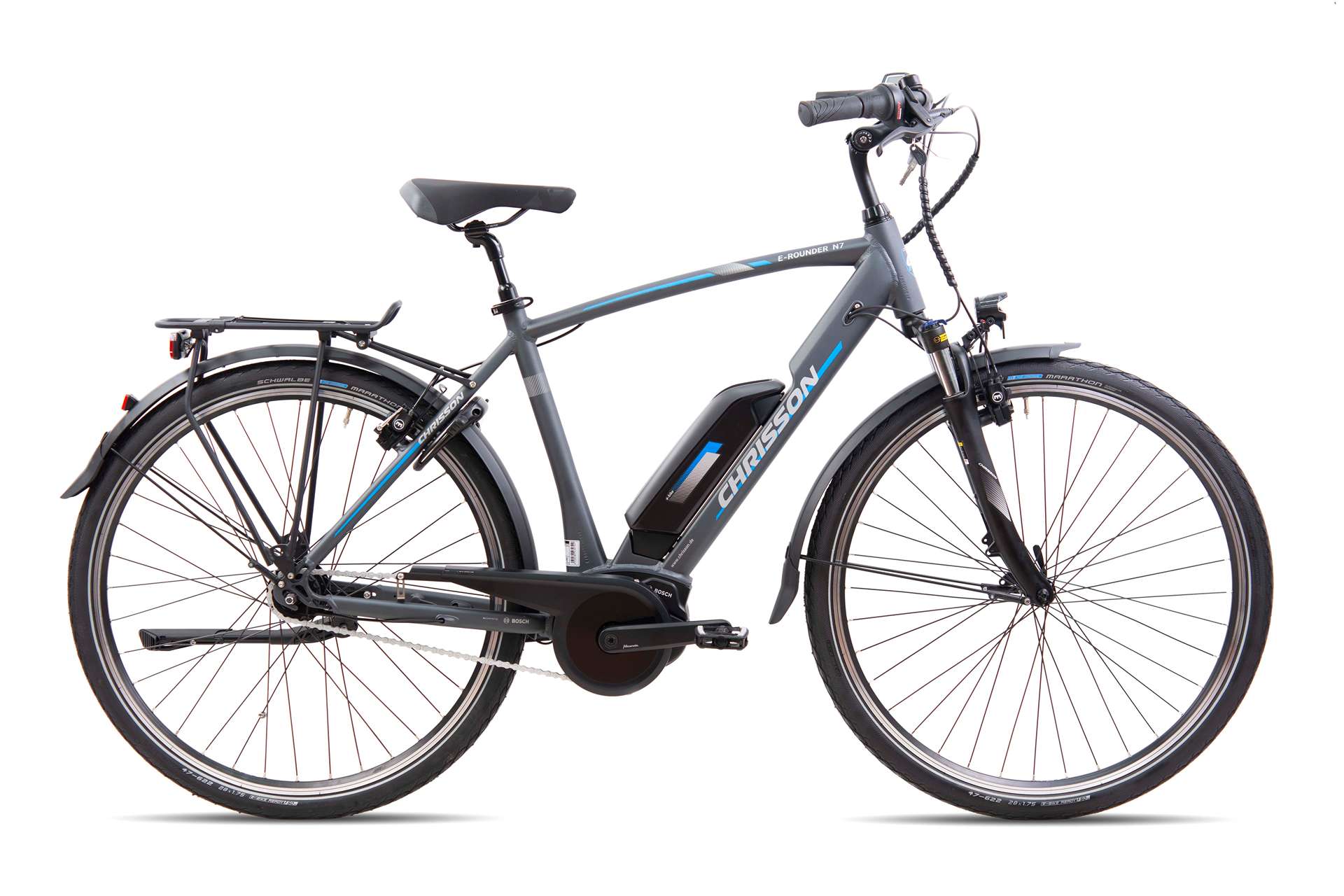 Електрически мъжки градски велосипед Chrisson E-Rounder 28''BOSCH 400Wh тъмносив