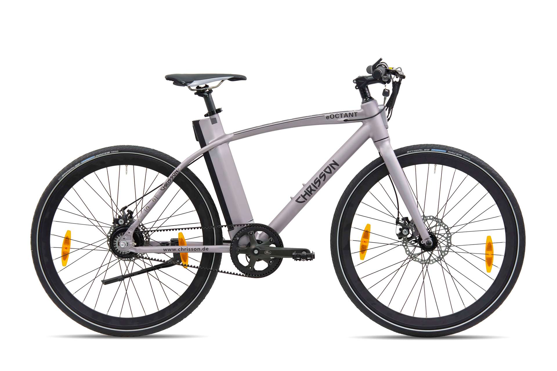 Електрически мъжки градски велосипед Chrisson eOctant Belt Drive 28'' 367.2Wh сив
