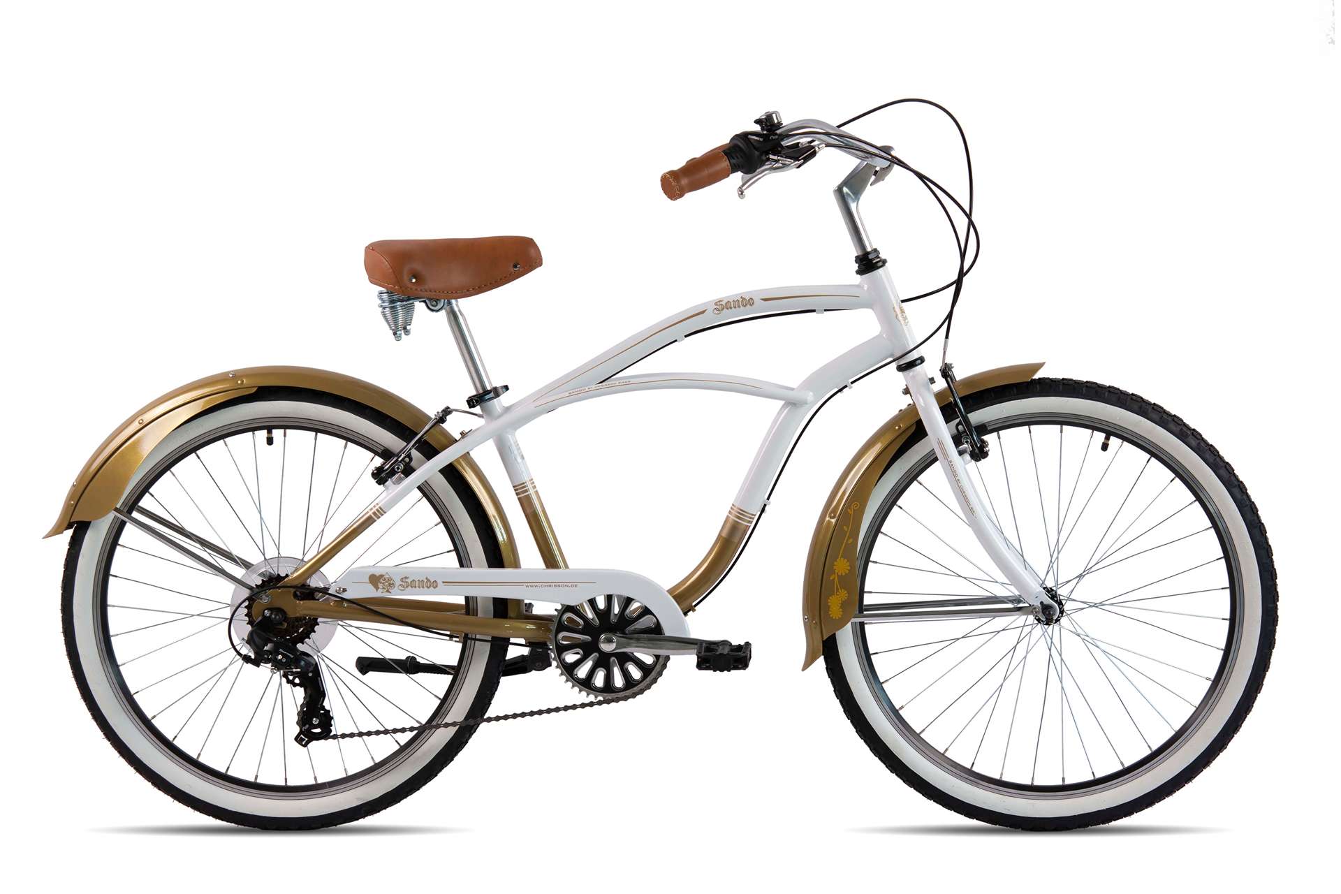 Мъжки градски велосипед Chrisson Cruiser Sando 26'', бял/златист
