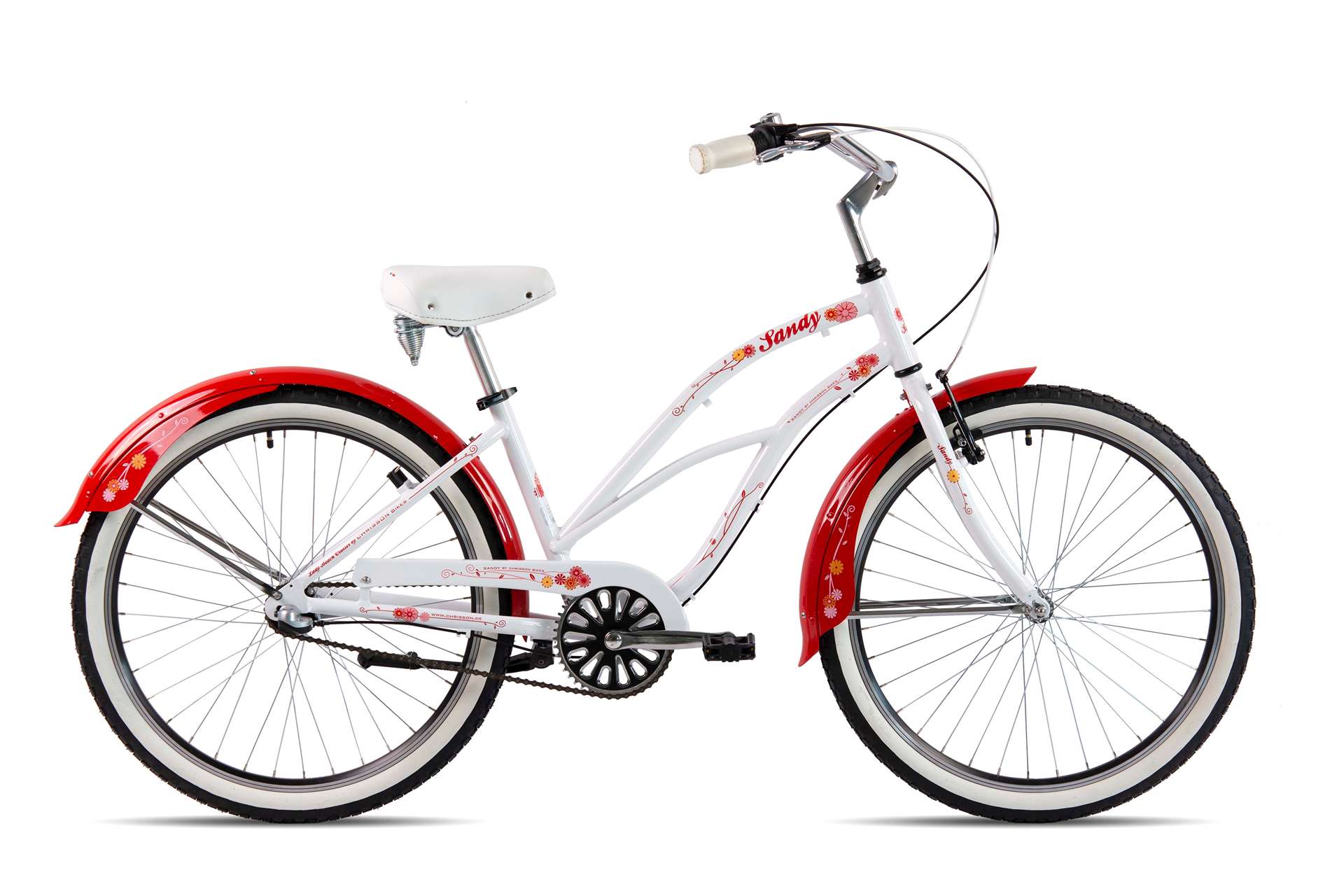 Дамски градски велосипед Chrisson Cruiser Sandy Nexus 26'', бял/червен