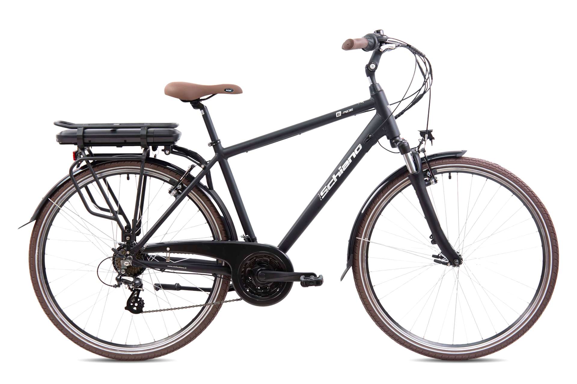 Електрически мъжки трекинг велосипед Schiano E-Ride 28'' 374.4Wh черен