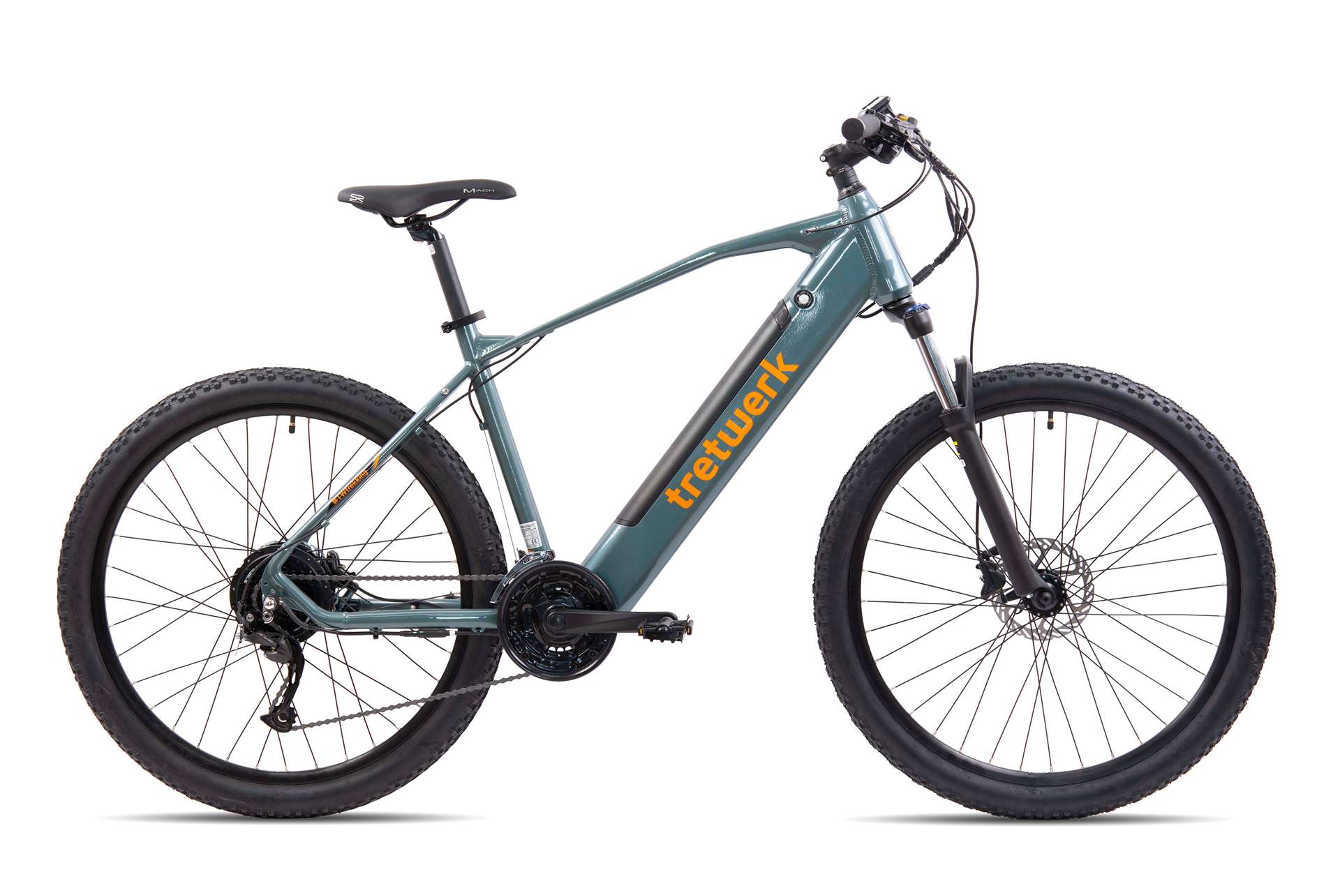 Електрически планински велосипед Tretwerk Bolt7 27.5'' 504Wh петролено зелен