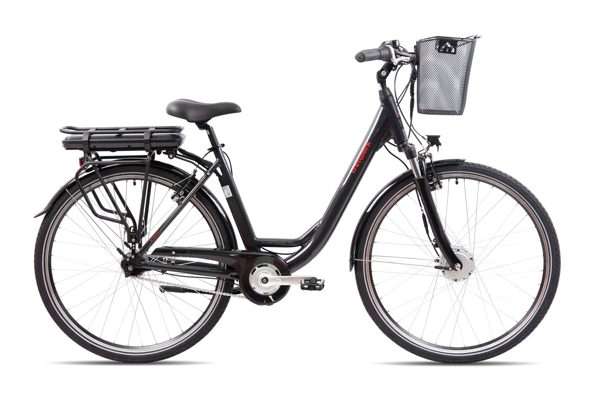 Електрически дамски градски велосипед Tretwerk Cloud Pro Mica 28'' 468Wh черен