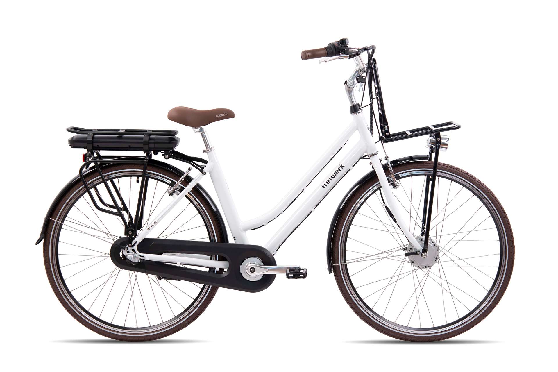 Електрически дамски градски велосипед Tretwerk Sophia 28'' 374.4Wh бял