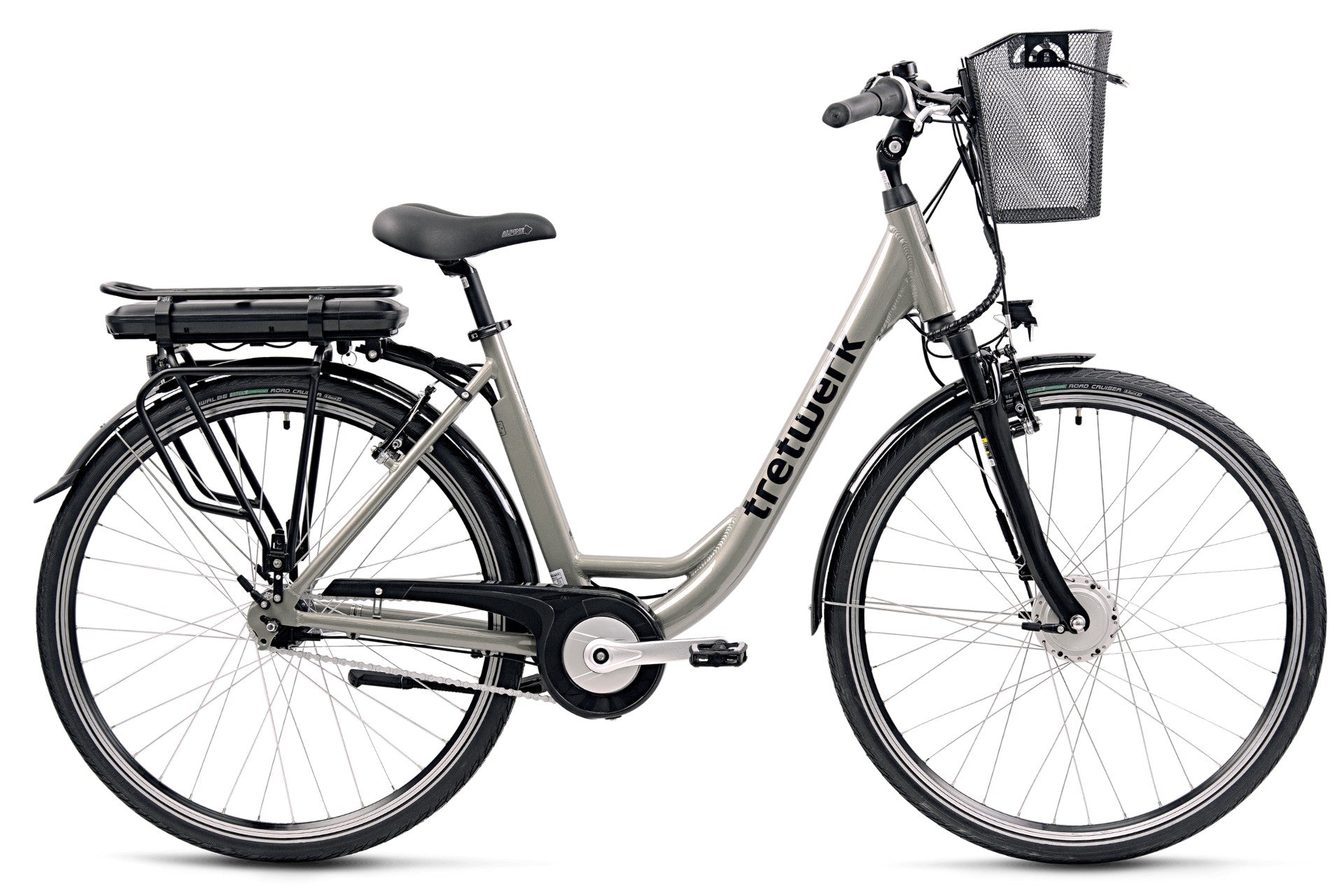 Електрически дамски градски велосипед Tretwerk Cloud Pro 28" 468 Wh сив