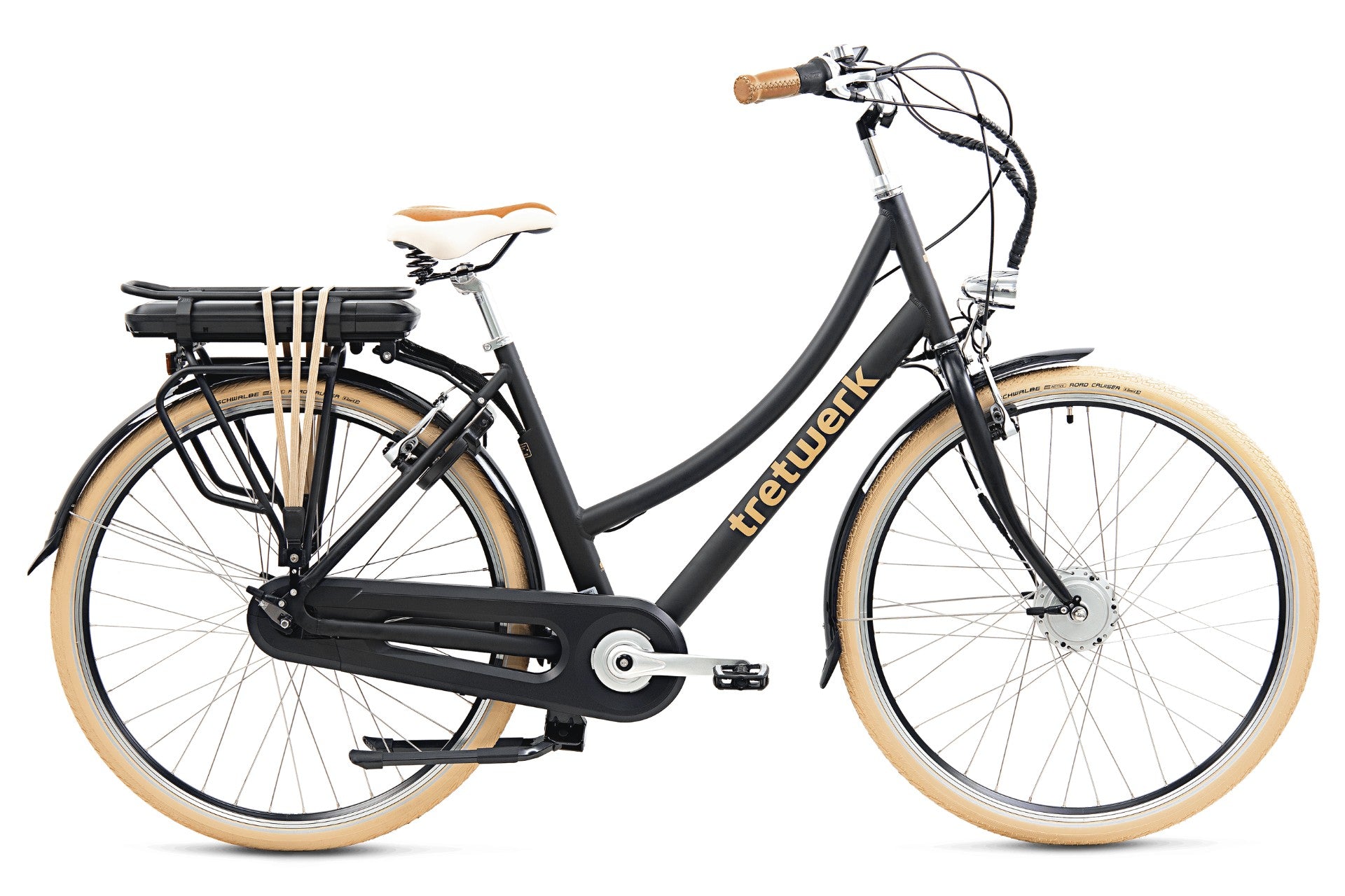 Електрически дамски градски велосипед Tretwerk Aurora 28" 468 Wh черен